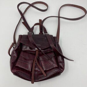 NEW allsaints revolve polly mini croc leather backback